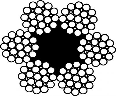 Трос двойной свивки 11.5 мм ЛК-3 6х25(1+6; 6+12)+1 о.с. ГОСТ 7665-80